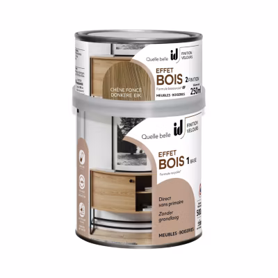 KIT PEINTURE EFFET BOIS CHÊNE FONCE POUR MEUBLES ET OBJETS – ID PARIS