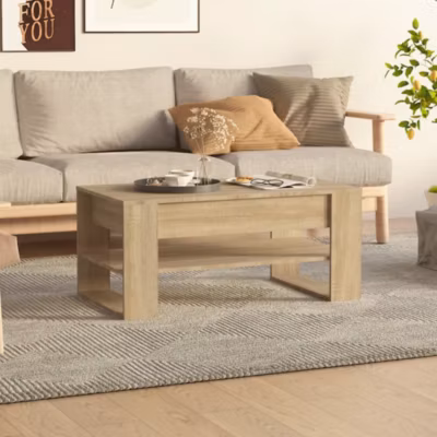 Table basse,Table Salon,Table d&rsquo;appoint chêne sonoma 102x55x45 cm bois d&rsquo;ingénierie