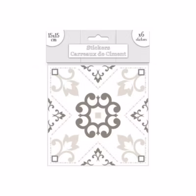 STICKERS CARREAUX CIMENT GREIGE – LOT DE 6