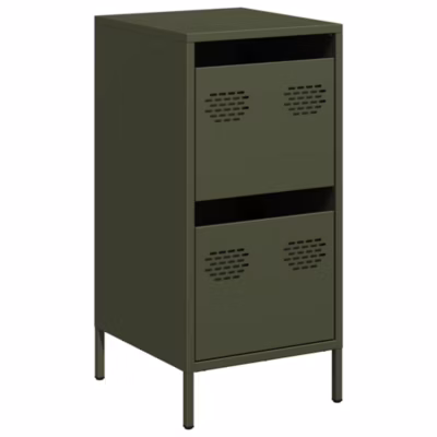 Buffet vert olive 35x39x73,5 cm acier laminé à froid vidaXL