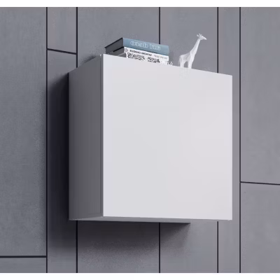 Armoire murale 1 porte – 2 compartiments – 60 x 60 x 30 cm – Couleur Blanc avec Finition Brillante – Aitana Q1