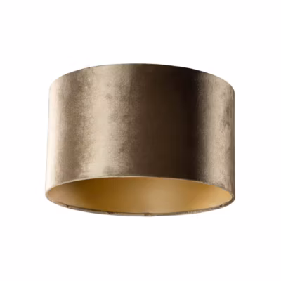 Abat-jour en velours bronze avec intérieur doré 35/35/20