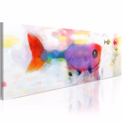 Tableau Poissons dans la mer profonde 135×45 cm