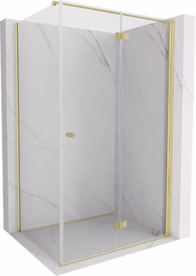 Mexen Mist-F cabine de douche pliante droite 120 x 95 cm, transparent, dorée – 8A6T-120-095-50-00-P