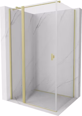 Mexen Mist T cabine de douche pivotante 100 x 120 cm, transparent, or brossé – 8A4T-100-120-55-00