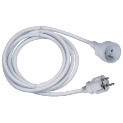 Rallonge électrique GAO 16A 10m blanche H05VVF 3G1.5 2P+T