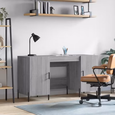 vidaXL Bureau sonoma gris 140x50x75 cm bois d&rsquo;ingénierie 829562