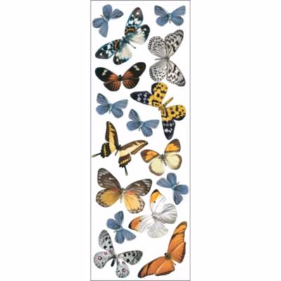 Sticker autocollant décoratif papillons multicolores 68x24cm, décoration intérieure, photo pour murs et meubles