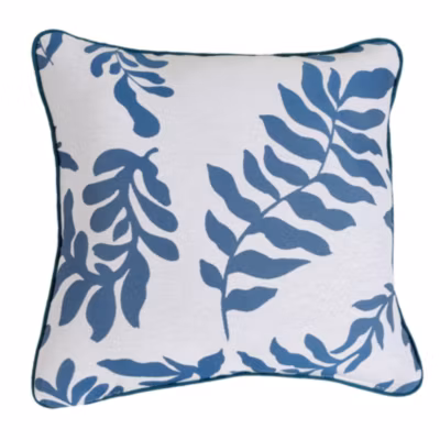 Coussin Feuillage Style Henri Matisse (45×45 cm – Bleu)