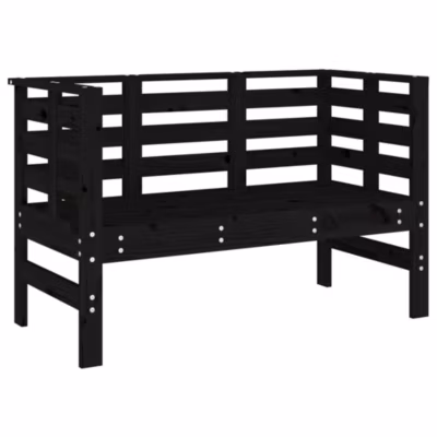 Banc de jardin noir 111,5x53x71 cm bois massif de pin vidaXL