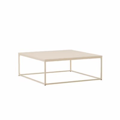 Table basse carrée moderne L90 cm écru  Oviala