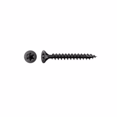 200 Vis Bois pour Ferrures Tête Fraisée Torx TSTAR + pointe S F/Total 3 x 20 mm – Zingué Noir – D-Work