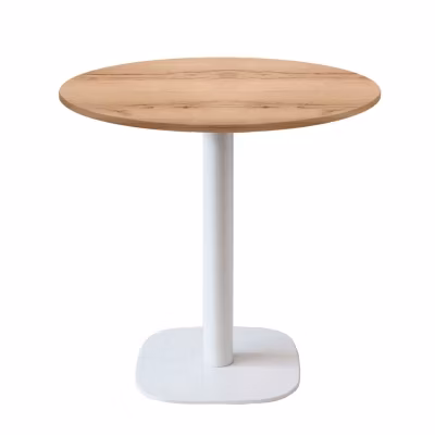 Table ronde 70cm – modèle Round pied blanc chêne delano – Restootab