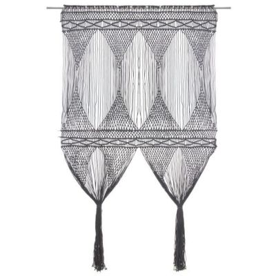 vidaXL Rideau en macramé Anthracite 140×240 cm Coton
