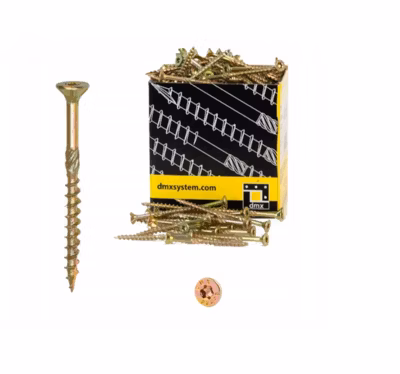 Vis de construction en bois Domax à tête fraisée, zinguée jaune, 6 x 60 mm 200 pcs