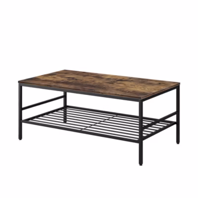 Vicco Table basse Chêne doré/noir 106x60cm avec tablette