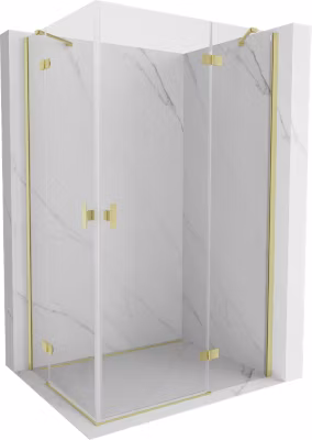 Mexen Mist-H Duo cabine de douche pivotante droite 70 x 85 cm, transparente, or brossé – 8A5-070L-085P-55-00