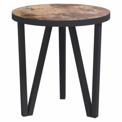 VIDAXL – Table a the – MDF et acier – Noir et jaune – 35 cm diametre
