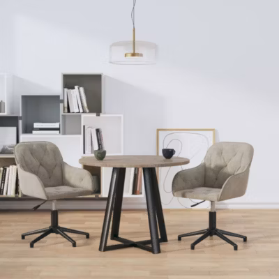 ZMH Chaises Pivotantes à Manger Lot De 2 Gris Clair Velours