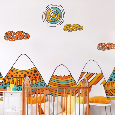 Stickers enfant montagnes scandinaves ashoka 70 x 105 cm