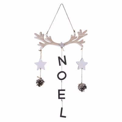 Décoration de Noël message à suspendre en bois