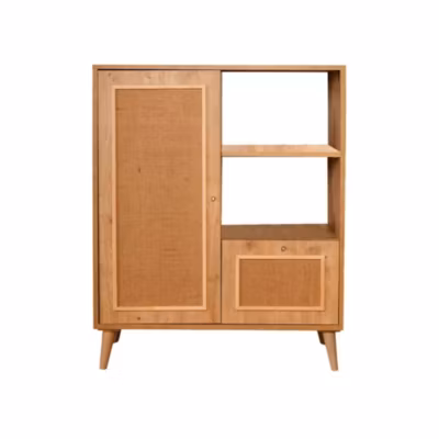 Buffet Zenara, Buffet du salon, Commode de salon, Garde-manger de cuisine, 90x40h110 cm, Chêne