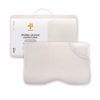 Oreiller ergonomique cervical en mousse à mémoire – taie d&rsquo;oreiller en coton – 54x33x12 – CONFORT PLUS