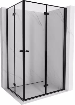 Mexen Mist-F Duo cabine de douche pliante droite 75 x 95 cm, cadre noir, noir – 8A6-075L-095P-70-70