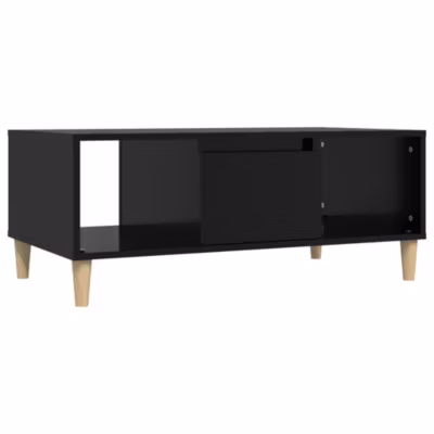 821061 vidaXL Table basse Noir 90x50x36,5 cm Bois d&rsquo;ingénierie
