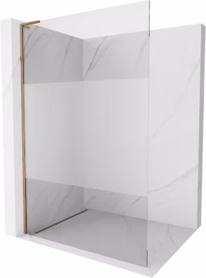 Mexen Kioto L paroi de douche Walk-in 90 x 200 cm, transparent/givre, or rose – 800-090-103-60-35