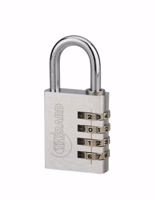 Cadenas à code Type 1, intérieur, alu, couleurs assorties, 40mm, 4 chiffres – THIRARD