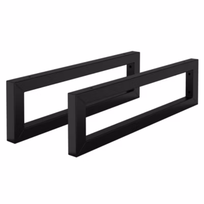 Set de 2x consoles murales support d&rsquo;étagères en acier noir mat 500x150x30 mm
