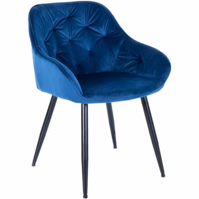 -CLP-Chaise de salle à manger Cassis en Velours avec Piètement en Métal noir-Array
