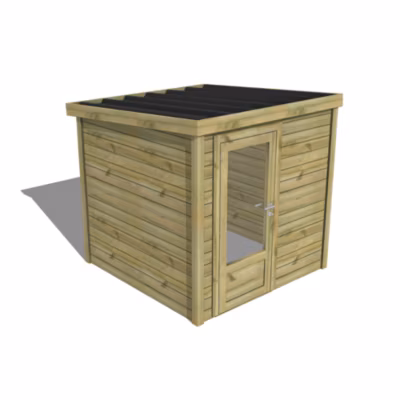 ABRI DE JARDIN bois Pin traité autoclave 27mm – Essentiel – 2,14×2,14m / 4,6m2 – Bac acier – Abri Français