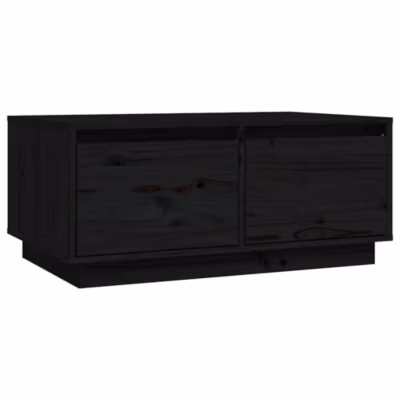 814443 vidaXL Table basse Noir 80x50x35 cm Bois massif de pin