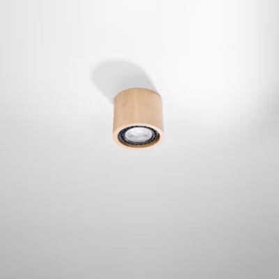 Plafonnier en bois 1 ampoule 4000K – 14x14x10cm Sollux