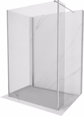 Mexen Kioto paroi de douche Walk-in 130 x 95 x 30 cm, transparent, nickel brossé – 800-130-095-221-97-00-030