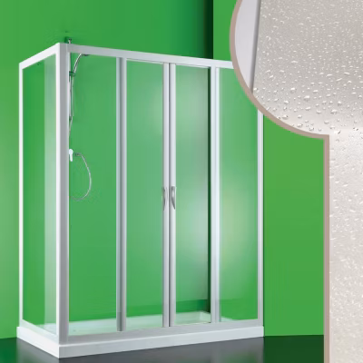 Cabine douche 80×150 CM en acrylique mod. Mercurio 2 avec ouverture centrale