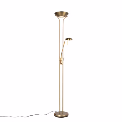 Lampadaire en bronze avec lampe de lecture avec LED et variateur – Diva 2