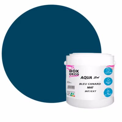 Bleu Canard Peinture Sol exterieur/interieur acrylique haute resistance aspect mat Aqua Sol Bleu canard- 2.5Kg