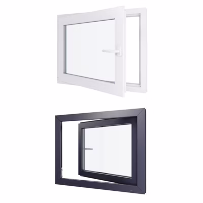 Fenêtre PVC – LxH 900×800 mm -Triple Vitrage – Bicolore blanc int/anthracite ext-poignée à droite