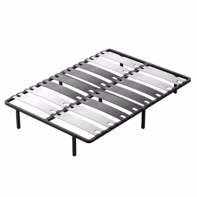 Sommier à Lattes 140x190cm sur 6 Pieds Inclus pour lit 2 places