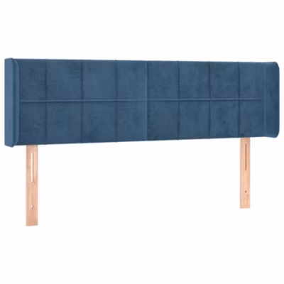 Tête de lit avec oreilles Bleu foncé 147x16x78/88 cm Velours vidaXL