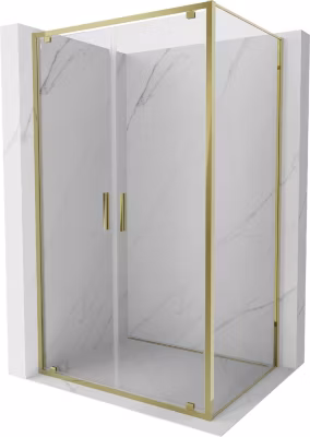 Mexen Exo cabine de douche pivotante 80 x 120 cm, transparente, dorée – 8182-080-120-50-00