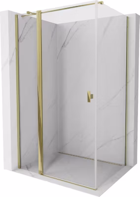 Mexen Mist T cabine de douche pivotante 95 x 120 cm, transparente, dorée – 8A4T-095-120-50-00