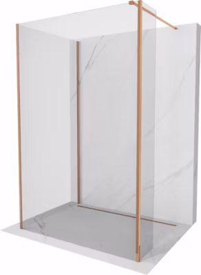 Mexen Kioto paroi de douche Walk-in 100 x 80 x 40 cm, transparent, or rose – 800-100-080-221-60-00-040