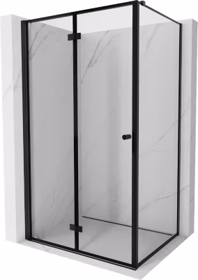 Mexen Mist-F cabine de douche pliante gauche 75 x 120 cm, cadre noir, noir – 8A6T-075-120-70-70-L