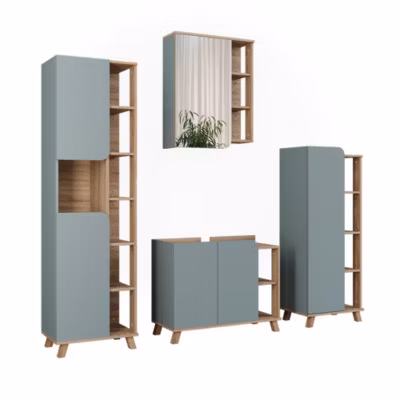 Vicco Meubles bain Sonoma/Bleu 4 pièces