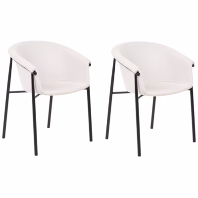 Lot de 2 chaises de salle à manger AMES Tissu Beige clair