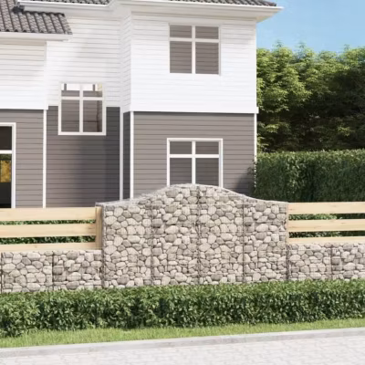 vidaXL 9x Paniers à Gabions Arqués Cages à Gabions Arquées Murs de Gabion Barrières de Jardin Terrasse Extérieur 3145668